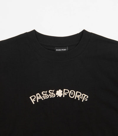 Pass Port Sham Embroidery T-Shirt - Black