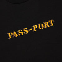 Pass Port Solid Bar Embroidery T-Shirt - Black thumbnail