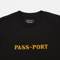 Pass Port Solid Bar Embroidery T-Shirt - Black thumbnail