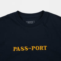 Pass Port Solid Bar Embroidery T-Shirt - Navy thumbnail