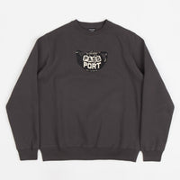 Pass Port Tea Pot Embroidery Crewneck Sweatshirt - Tar thumbnail