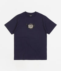 Pass Port Tea Pot Embroidery T-Shirt - Navy