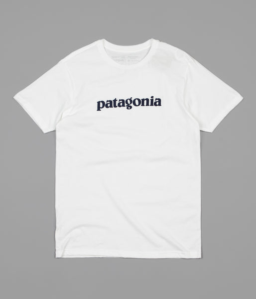 Patagonia Text Logo Organic T-Shirt - White | Flatspot
