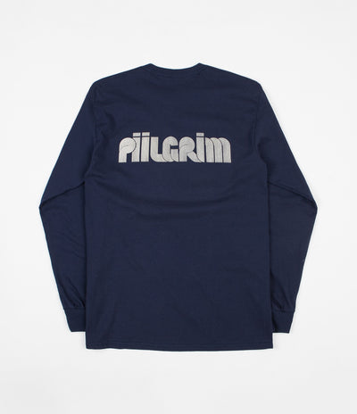 Piilgrim Structure Long Sleeve T-Shirt - Navy Blue / Green