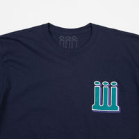 Piilgrim Structure Long Sleeve T-Shirt - Navy Blue / Green thumbnail