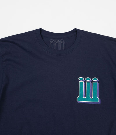 Piilgrim Structure Long Sleeve T-Shirt - Navy Blue / Green