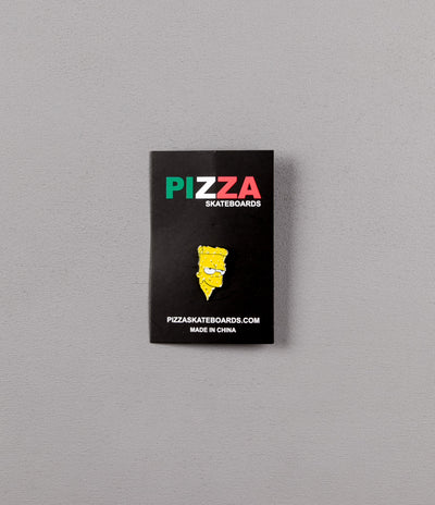 Pizza Skateboards Bart Pin Badge - Yellow