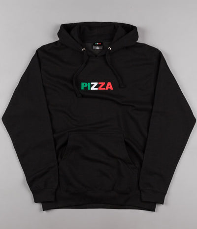 Pizza Skateboards Tri-Colour Logo Hooded Sweatshirt - Black