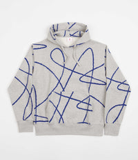 Poetic Collective Doodle Pattern Hoodie - Heather Grey