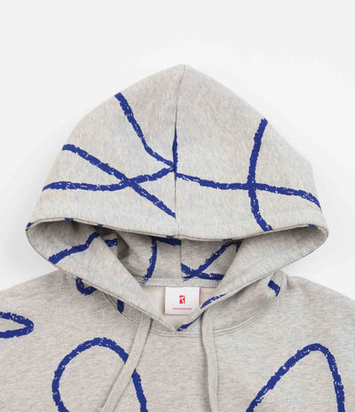 Poetic Collective Doodle Pattern Hoodie - Heather Grey