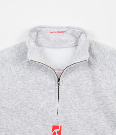 Poetic Collective Half Zip Sweatshirt - Grey