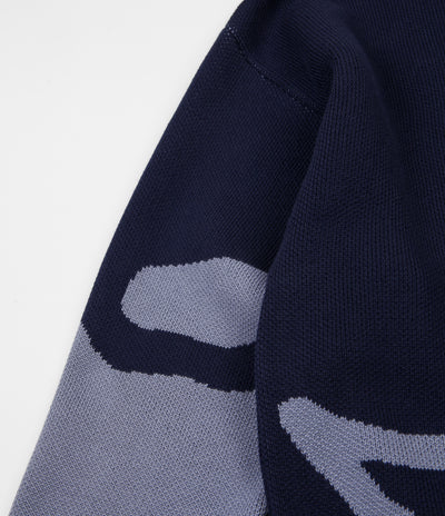 Polar Art Knit Sweatshirt - Dark Blue / Dusty Blue | Flatspot