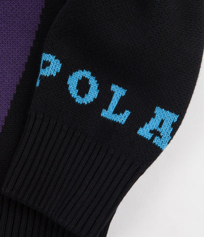 Polar Art Knit Sweatshirt - Selfie / Black