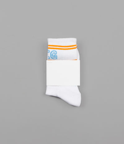 Polar Big Boy Socks - White / Aqua / Orange