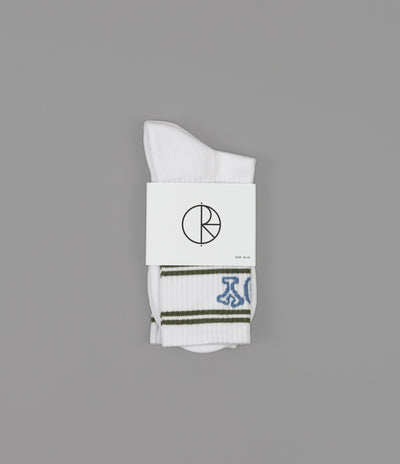 Polar Big Boy Socks - White / Army / Blue