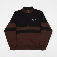 Polar Block Zip Sweatshirt - Black / Brown thumbnail