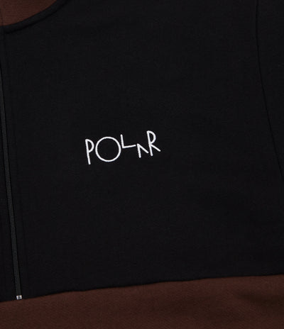 Polar Block Zip Sweatshirt - Black / Brown