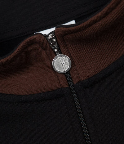 Polar Block Zip Sweatshirt - Black / Brown