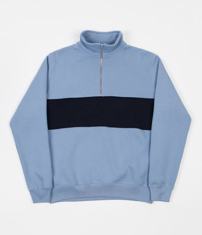 Polar Block Zip Sweatshirt - Dusty Blue / Navy