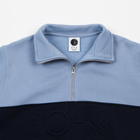 Polar Block Zip Sweatshirt - Dusty Blue / Navy thumbnail