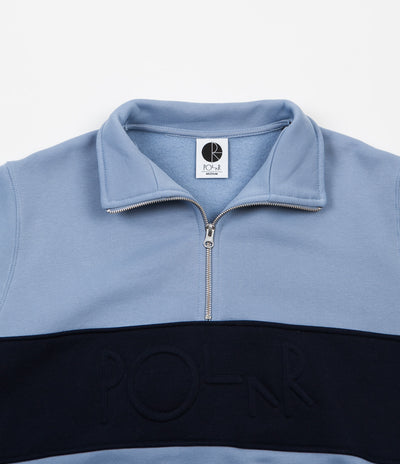 Polar Block Zip Sweatshirt - Dusty Blue / Navy