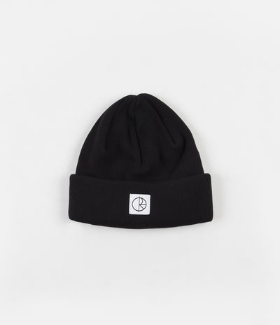 Polar Double Fold Cotton Beanie - Black