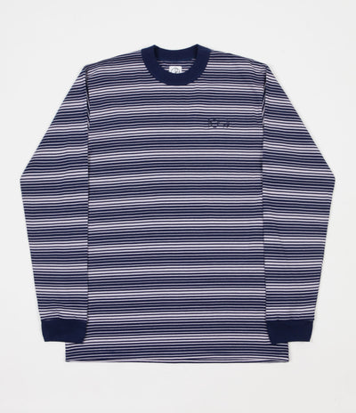 Polar Gradient Long Sleeve T-Shirt - Navy / Pale Pink