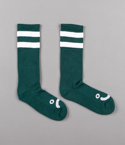 Polar Happy Sad Classic Socks - Dark Green / White