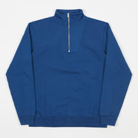 Polar Heavyweight Zip Neck Sweatshirt - Indigo Blue thumbnail