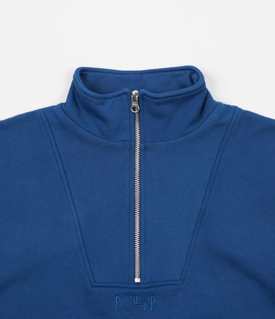 Polar Heavyweight Zip Neck Sweatshirt - Indigo Blue