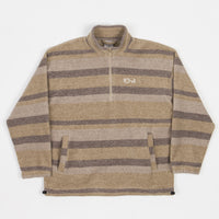 Polar Multistripe Fleece Pullover Sweatshirt - Light Brown thumbnail