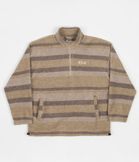 Polar Multistripe Fleece Pullover Sweatshirt - Light Brown