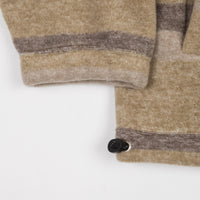 Polar Multistripe Fleece Pullover Sweatshirt - Light Brown thumbnail