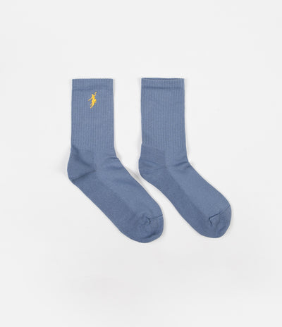 Polar No Comply Socks - Slate Blue / Yellow