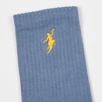 Polar No Comply Socks - Slate Blue / Yellow thumbnail