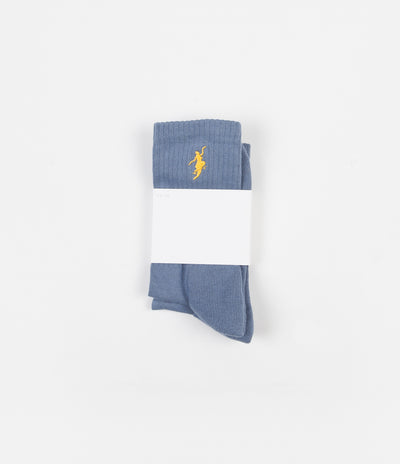 Polar No Comply Socks - Slate Blue / Yellow