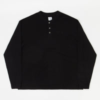 Polar Rib Henley Long Sleeve T-Shirt - Black thumbnail