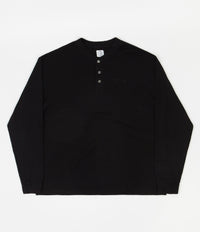 Polar Rib Henley Long Sleeve T-Shirt - Black