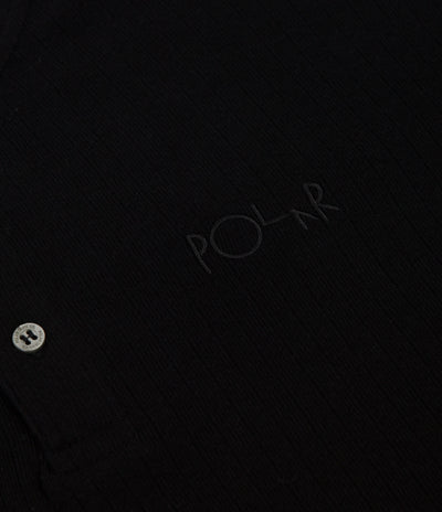 Polar Rib Henley Long Sleeve T-Shirt - Black