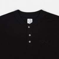 Polar Rib Henley Long Sleeve T-Shirt - Black thumbnail