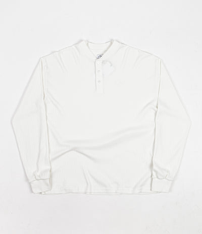 Polar Rib Henley Long Sleeve T-Shirt - Cloud White