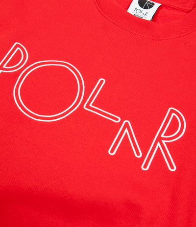 Polar Script Crewneck Sweatshirt - Red