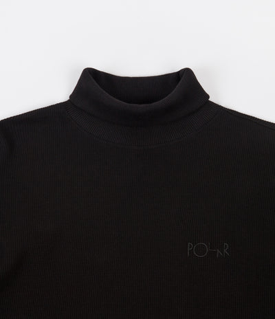 Polar Shin Turtleneck Long Sleeve T-Shirt - Black