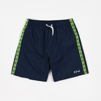 Polar Square Stripe City Swim Shorts - Navy / Green thumbnail