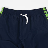 Polar Square Stripe City Swim Shorts - Navy / Green thumbnail