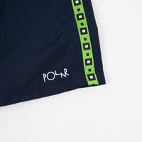 Polar Square Stripe City Swim Shorts - Navy / Green thumbnail