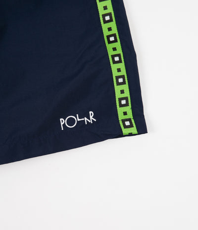 Polar Square Stripe City Swim Shorts - Navy / Green