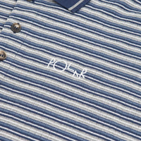 Polar Stripe Long Sleeve Polo Shirt - Navy thumbnail