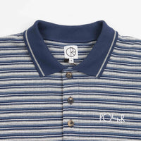 Polar Stripe Long Sleeve Polo Shirt - Navy thumbnail