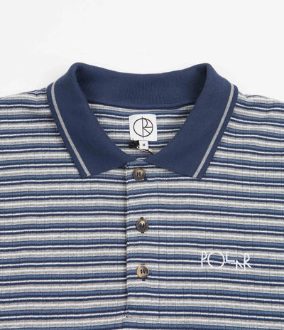 Polar Stripe Long Sleeve Polo Shirt - Navy